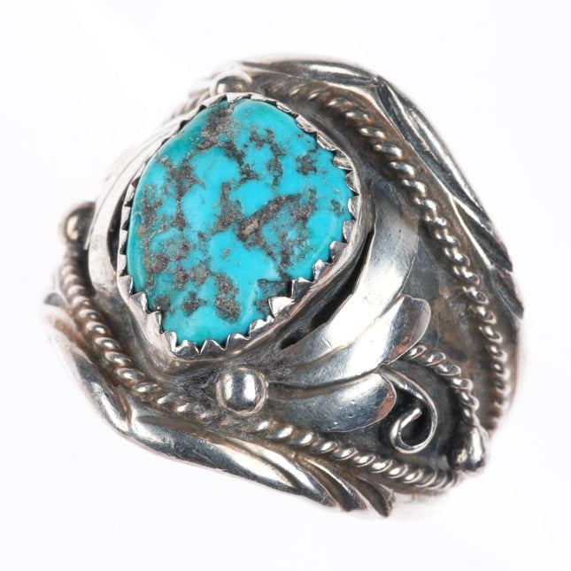 sz12 H Boyd Navajo sterling silver vintage ring with turquoise