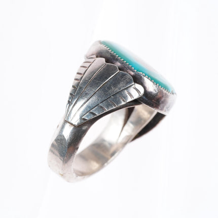 sz13 vintage Navajo sterling silver turquoise size 13 men's ring