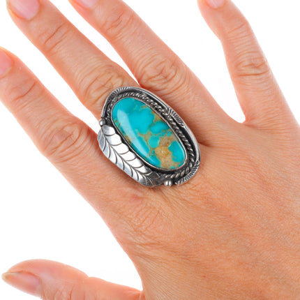 sz7.5 large vintage Navajo sterling silver Royston turquoise large ring
