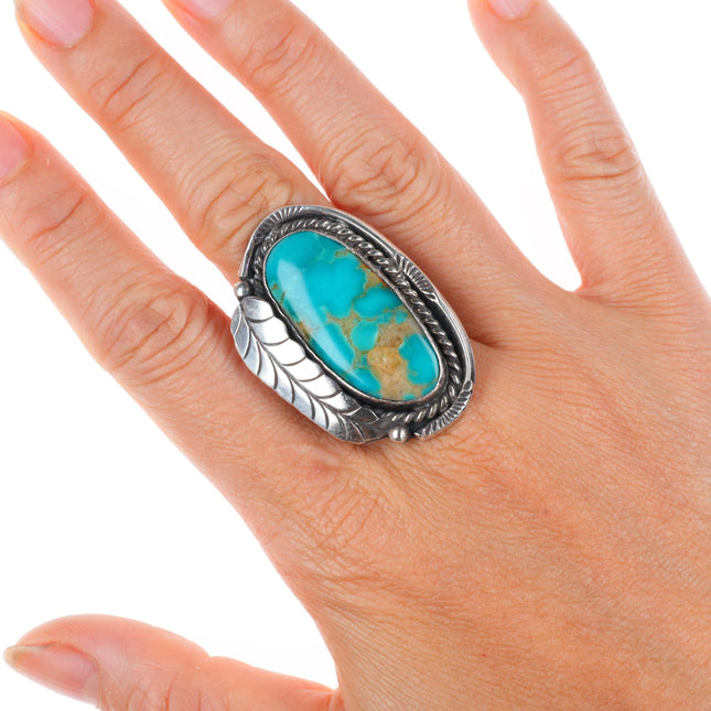 sz7.5 large vintage Navajo sterling silver Royston turquoise large ring