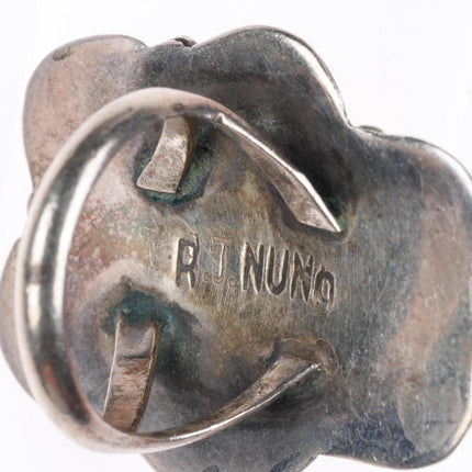 sz7.5 RJ Nuna vintage Native American sterling silver shell ring