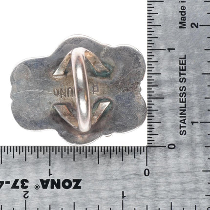 sz7.5 RJ Nuna vintage Native American sterling silver shell ring