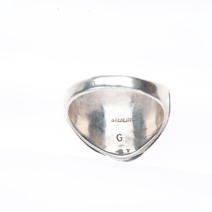 sz11.25 vintage Navajo sterling silver onyx size 11.25 men's ring