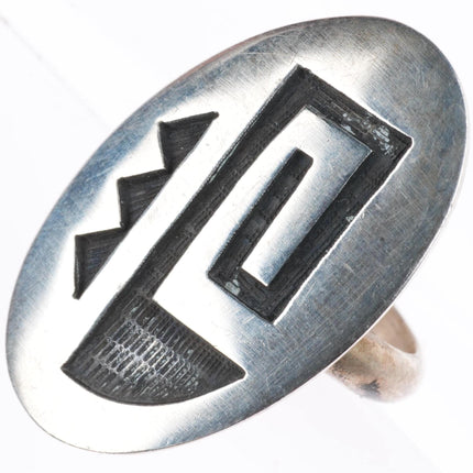 sz7 vintage Hopi Silvercrafts Guild Overlay ring sterling silver
