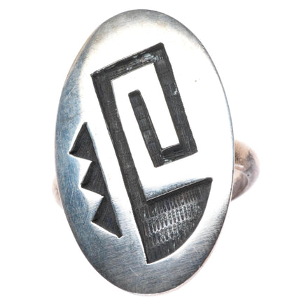 sz7 vintage Hopi Silvercrafts Guild Overlay ring sterling silver