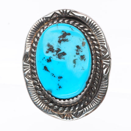 sz8 M vintage Navajo Kingman Turquoise sterling silver size 8 ring
