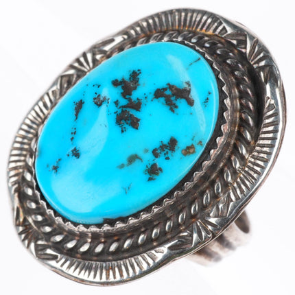 sz8 M vintage Navajo Kingman Turquoise sterling silver size 8 ring