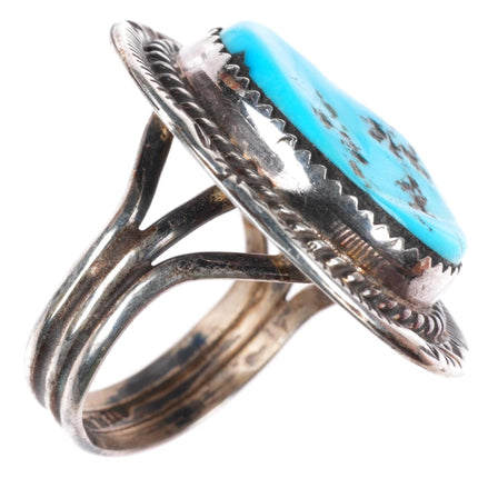 sz8 M vintage Navajo Kingman Turquoise sterling silver size 8 ring