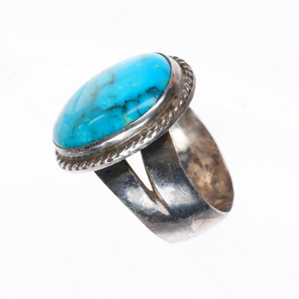 sz13 Vintage Navajo sterling silver Kingman turquoise size 13 men's ring