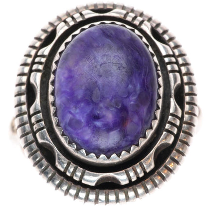 sz7 vintage Johnson Navajo sterling silver purple Charoite ring