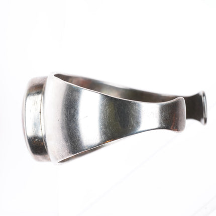 6.5" Ayre New Mexico Southwestern modernist sterling silver agate cuff bracelet