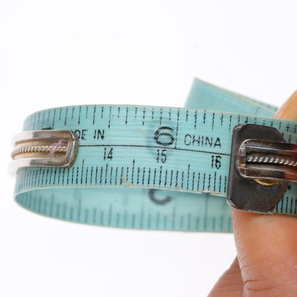 6.4" Charlene Dishta Zuni sterling silver inlay sterling silver cuff bracelet
