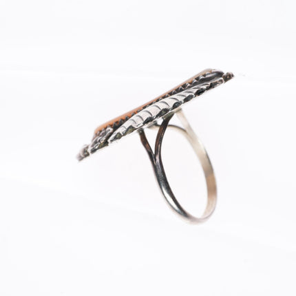 sz8 vintage Navajo sterling silver pink mother of pearl shell ring