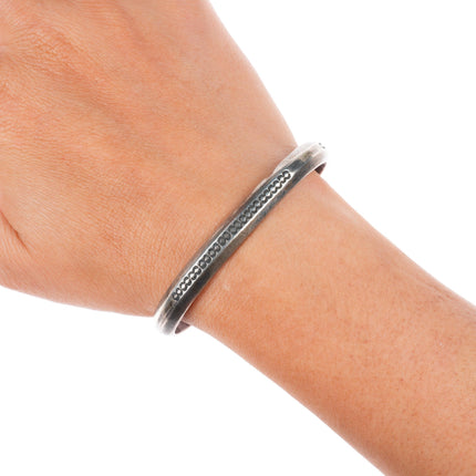 6.5" U.S. Navajo 70 c1940 deep stamped historic sterling silver cuff bracelet