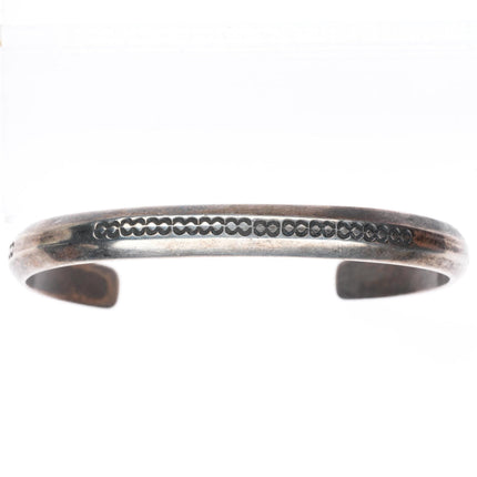 6.5" U.S. Navajo 70 c1940 deep stamped historic sterling silver cuff bracelet