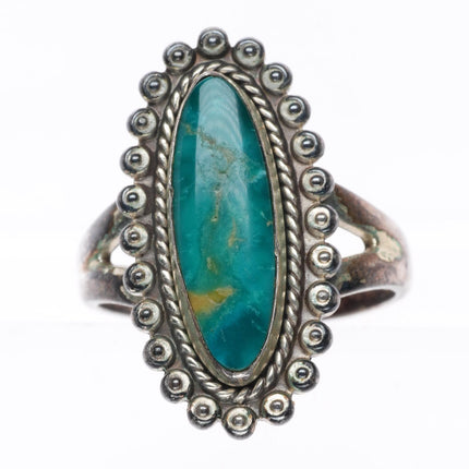 sz7 vintage Bell trading post high grade Blue Gem turquoise sterling silver ring