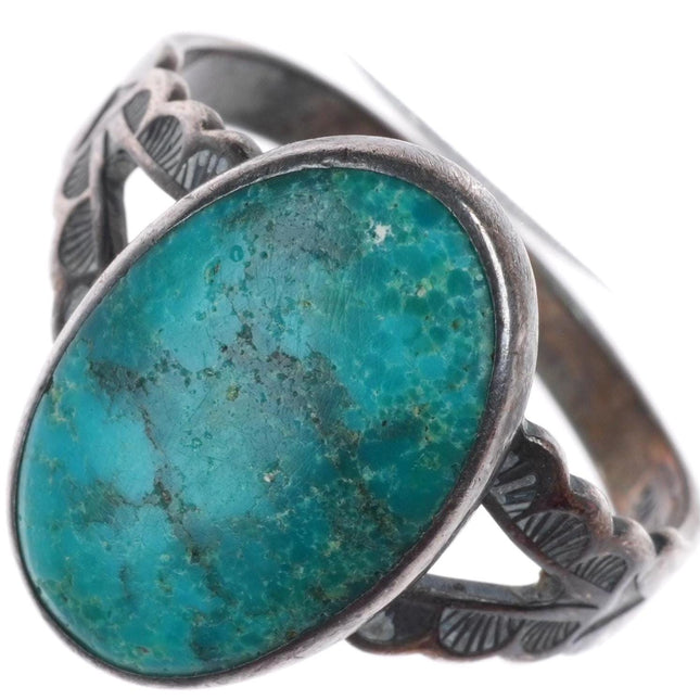 sz6 c1940's vintage Fred Harvey Type Navajo sterling silver turquoise ring
