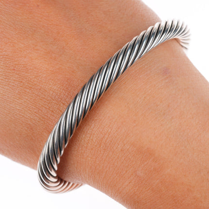 6.8" 7mm David Yurman classic cable bracelet 14k gold, sterling silver, pearls
