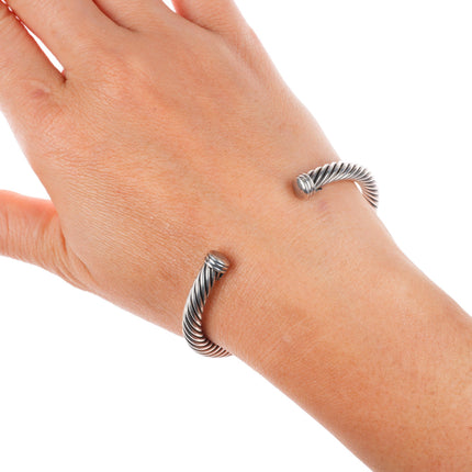 6.5" 5mm David Yurman classic cable bracelet 14k gold, sterling silver