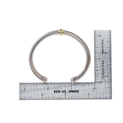 6.5" 5mm David Yurman classic cable bracelet 14k gold, sterling silver