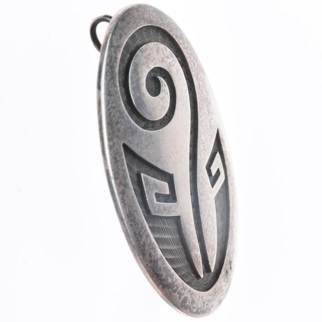 Weaver Selina Hopi overlay necklace pendant sterling silver