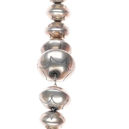 23" Vintage Hand stamped Roy Vandever Navajo pearl sterling silver necklace