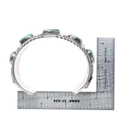 8" Vintage Navajo sterling silver High grade waterweb turquoise cuff bracelet