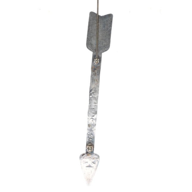 1940's vintage Navajo Fred Harvey style stamped sterling silver arrow pin/brooch