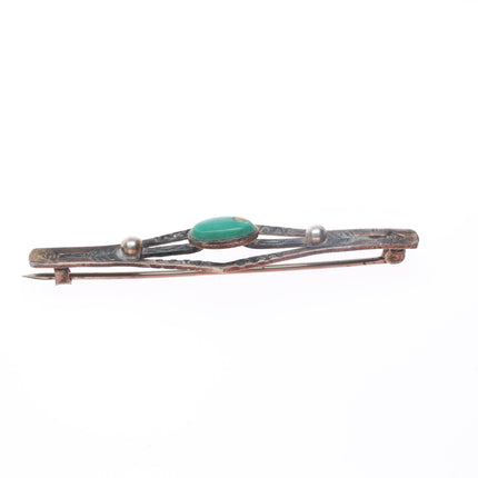 1930's vintage Navajo Fred Harvey style sterling silver turquoise pin/brooch