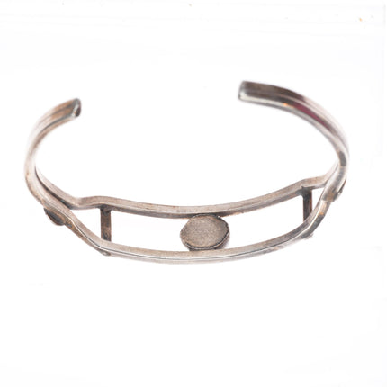 6" vintage Navajo high grade turquoise sterling silver slim cuff bracelet