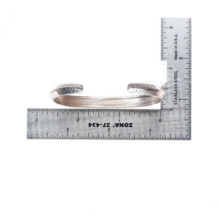6.5" Antique Navajo ingot silver Rattlesnake rattles carinated cuff bracelet
