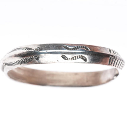 6.5" Antique Navajo ingot silver Rattlesnake rattles carinated cuff bracelet