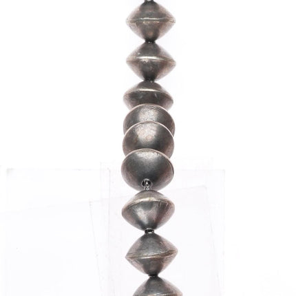 32" vintage handmade beads Navajo pearl sterling silver beaded necklace