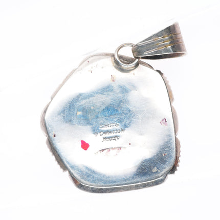 Will Denetdale Navajo high grade turquoise sterling silver necklace pendant