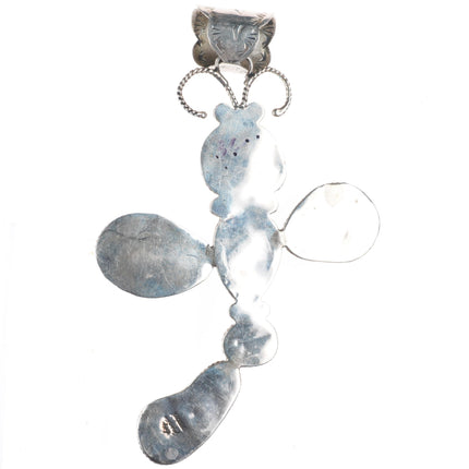 Billy Jaramillo southwestern sterling silver-turquoise-sugilite dragonfly pendant