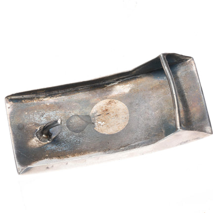 1.1" c1950's Navajo sterling silver fluted repousse belt buckle