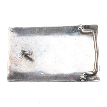 1.5" vintage Navajo high grade waterweb turquoise sterling silver belt buckle