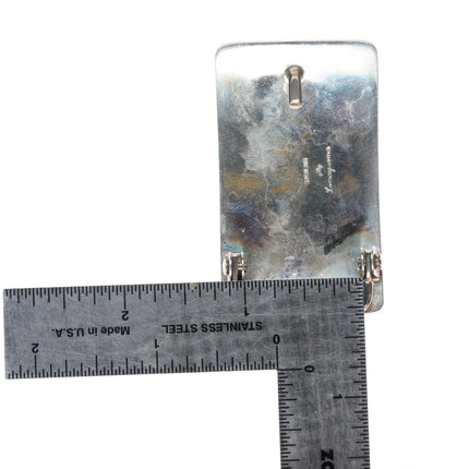 1" Wilmer Saufkie Lomayaoma Hopi sterling silver spirit bear overlay belt buckle