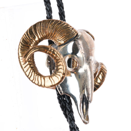 Big vintage southwestern sterling silver Ram/Bighorn sheep bolo tie