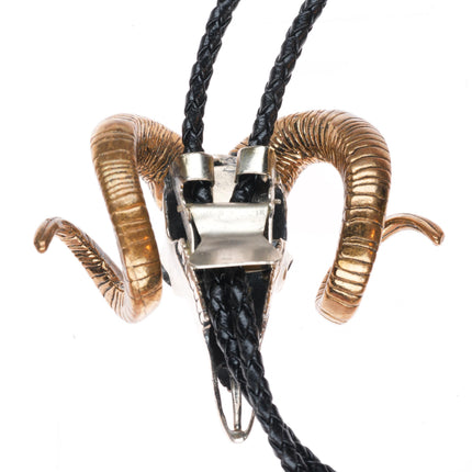 Big vintage southwestern sterling silver Ram/Bighorn sheep bolo tie