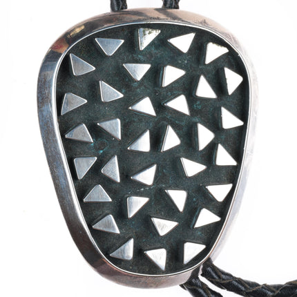 c1970 Frank Patania Thunderbird Shop sterling silver abstract modernist bolo tie