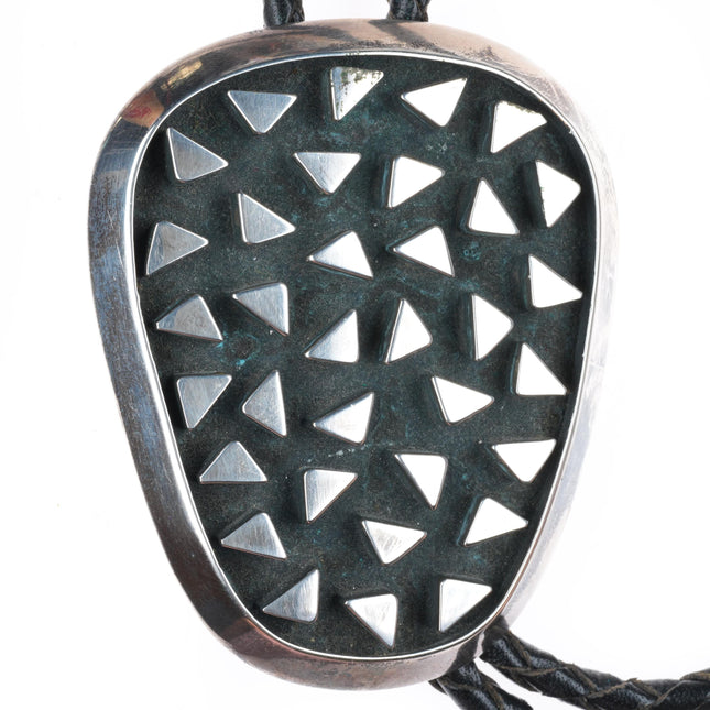 c1970 Frank Patania Thunderbird Shop sterling silver abstract modernist bolo tie