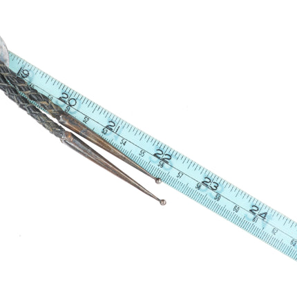 c1960 c-31 Navajo sterling silver bolo tie with large turquoise