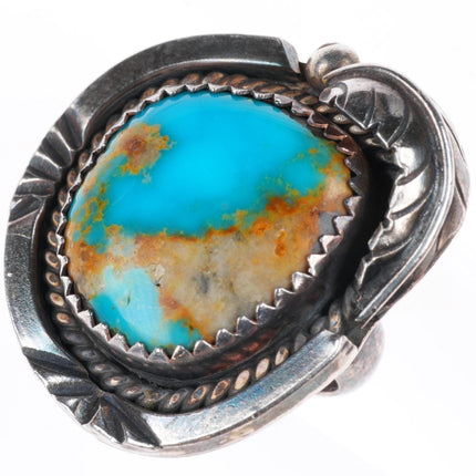 sz5 high grade Royston Turquoise vintage Navajo sterling silver ring