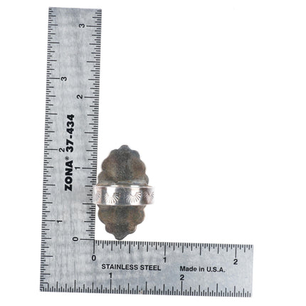 sz9.5 vintage Native American sterling silver pink MOP shell satellite ring