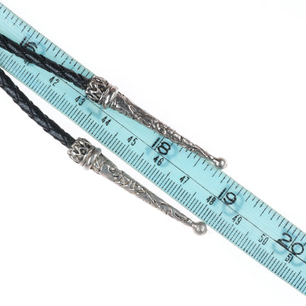 Large vintage Southwestern sterling silver Pietersite stone bolo tie