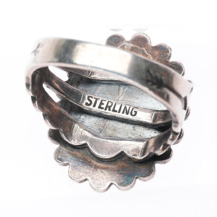 sz7 1940-50's Fred Harvey type sterling silver turquoise southwest tourist ring