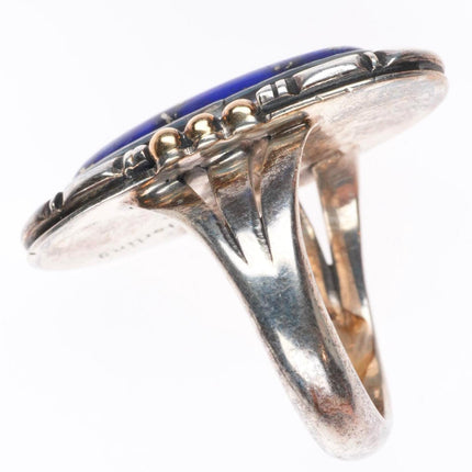 sz5.5 Artie Yellowhorse Navajo 14k gold sterling silver lapis lazuli ring