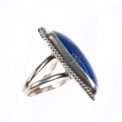 sz8 vintage Navajo sterling silver chrysocolla rope bezel ring TW