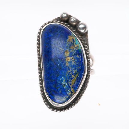 sz8 vintage Navajo sterling silver chrysocolla rope bezel ring TW